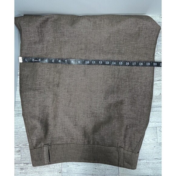 Vtg Y2K Banana Republic Brown Linen Blend Pencil Skirt Pockets 6 Dark Academia - Picture 10 of 12